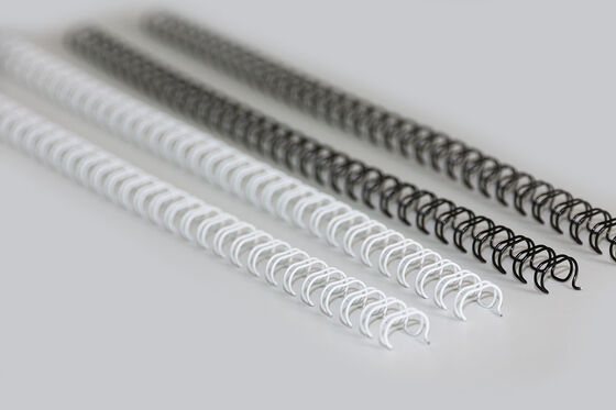 Black White Coil Book Binding , 3/8" 9.5mm 3:1 Pitch Wire O Binding For Book