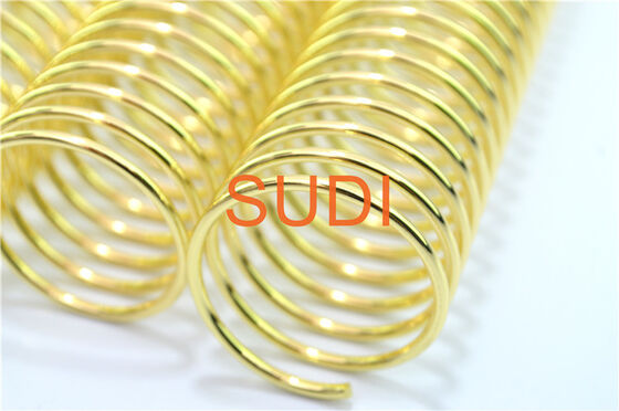 Wire Diameter 2mm 50mm Pitch 4:1 Electroplated Gold Spiral Bound Coil