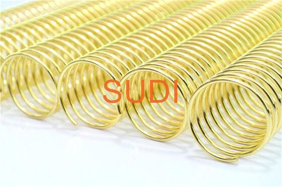 Gold Single Steel Spiral Binding Coils With Electroplated Finish 1/4 Inch