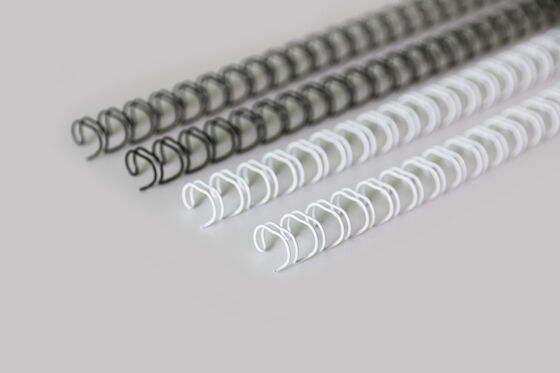 Black White Coil Book Binding , 3/8" 9.5mm 3:1 Pitch Wire O Binding For Book