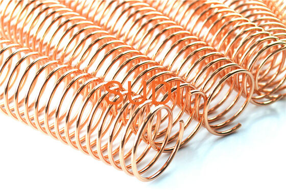 Rose Gold Pitch 4:1 1-1/2 Inch Metal Spiral Coils For Book Binding