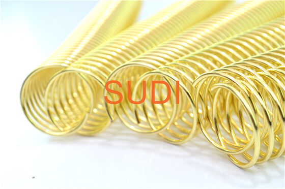 Wire Diameter 2mm 50mm Pitch 4:1 Electroplated Gold Spiral Bound Coil
