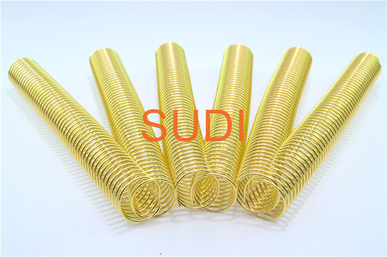Gold Single Steel Spiral Binding Coils With Electroplated Finish 1/4 Inch