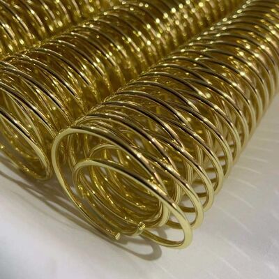 Dia 25.4mm Gold Plated Metal Spiral Binding Coils For Notebook