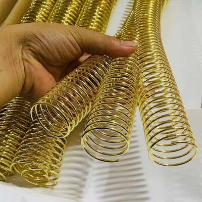 Dia 25.4mm Gold Plated Metal Spiral Binding Coils For Notebook