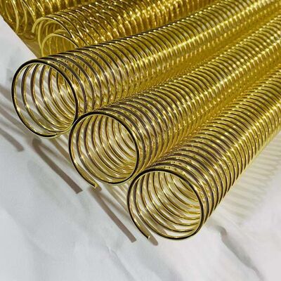Dia 25.4mm Gold Plated Metal Spiral Binding Coils For Notebook