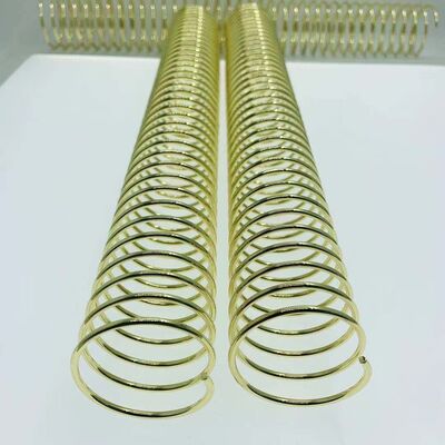 Shiny Gold Wire Diameter 2.0 Mm Metal Single Spiral Binding Coil Suitable For Notebook