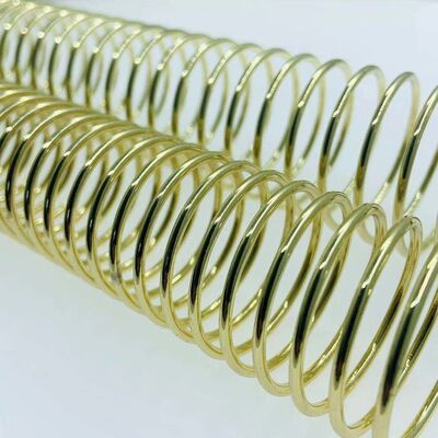 Shiny Gold Wire Diameter 2.0 Mm Metal Single Spiral Binding Coil Suitable For Notebook