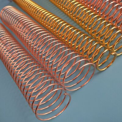 Pitch 4:1 Gold-Plated Coating 2.0MM Thick Spiral Binding Coil, Used For Notebook