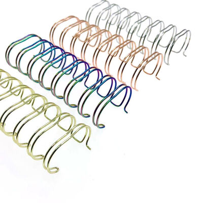 Gold Plated Double Loop 9.5 - 44MM Wire Spiral Coil For Notebook Binding