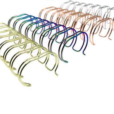 Gold Plated Double Loop 9.5 - 44MM Wire Spiral Coil For Notebook Binding