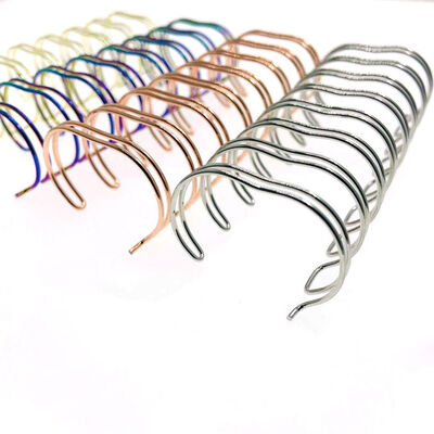 Gold Plated Double Loop 9.5 - 44MM Wire Spiral Coil For Notebook Binding
