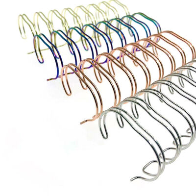 Gold Plated Double Loop 9.5 - 44MM Wire Spiral Coil For Notebook Binding