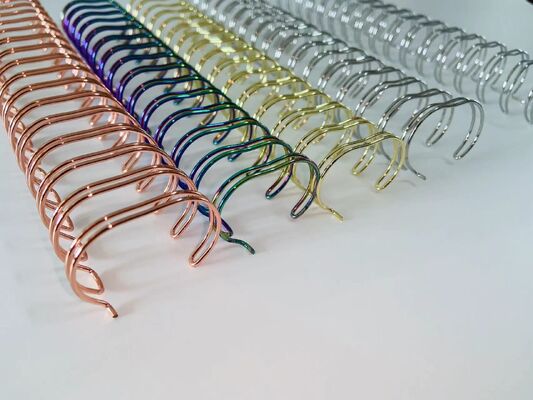 Steel Electroplated 6.4mm Wire Spiral Binding Coils Double O Line Binding